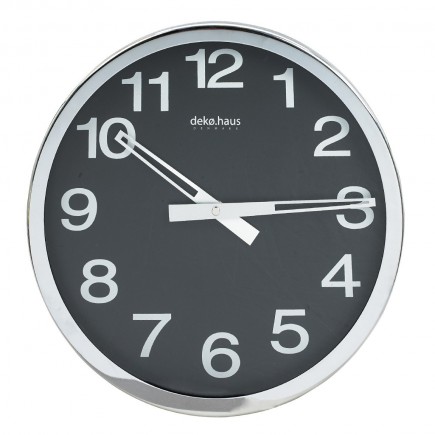 Reloj de pared cromado 32 cms